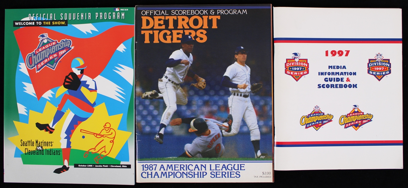 1987-1997 American League Playoffs Programs and Media Guides (Lot of 3)