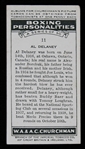 1938 Al Delaney Churchman's Cigarettes Trading Card 