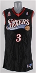 2001-02 Allen Iverson Philadelphia 76ers Game Worn Road Jersey (MEARS A5)