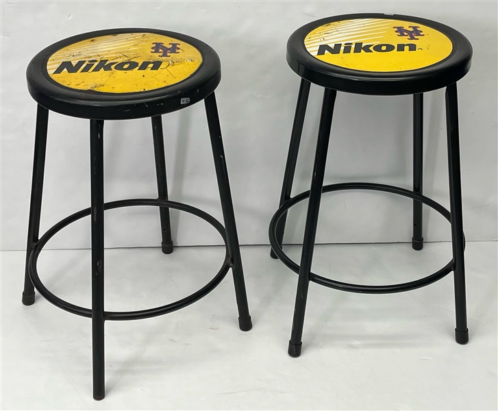 2008 New York Mets Shea Stadium Nikon 24" Stools (Lot of 2)