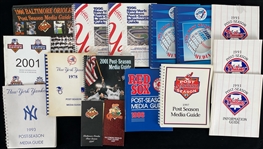 1978-2001 Baseball Postseason Media Guide Collection - Lot of 43