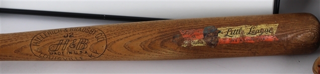 1950's-2000's Baseball Football Memorabilia Collection - Lot of 16 w/ Jackie Robinson Little League Decal Bat, Ted Williams Endorsed Store Model Baseball Mitts, 1964 Yankees Team Photo Pennant & More
