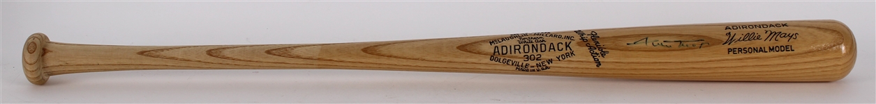 1990's Willie Mays San Francisco Giants Signed Adirondack Bat (JSA)