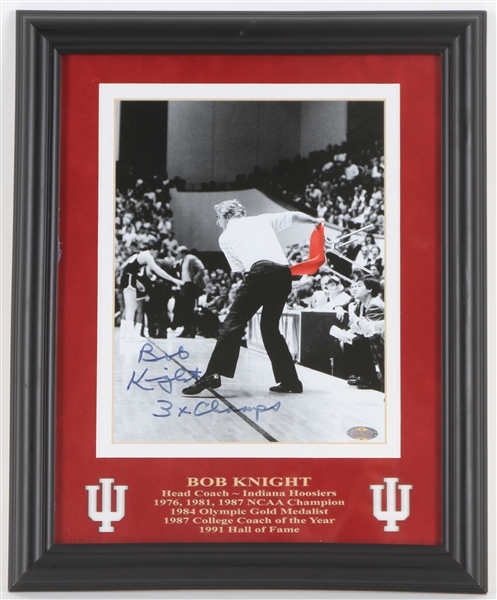 1976-1991 Bob Knight Indiana Hoosiers Signed 13x16 Framed Photo (Steiner / JSA)
