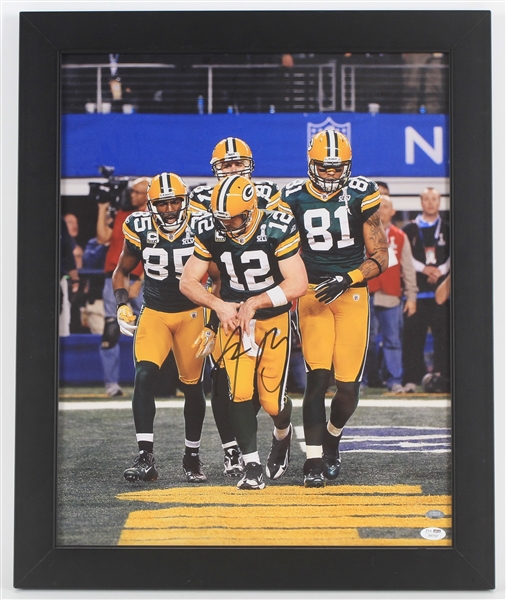 2005-2022 Aaron Rodgers Green Bay Packers Signed 19x23 Framed Photo *JSA*