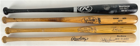 1977-2000 New York Mets Bat Collection - Lot of 4 w/ Ed Kranepool Game Used, Todd Pratt Game Used, Jack DiLauro Signed & More (MEARS LOA & PSA/DNA/JSA)