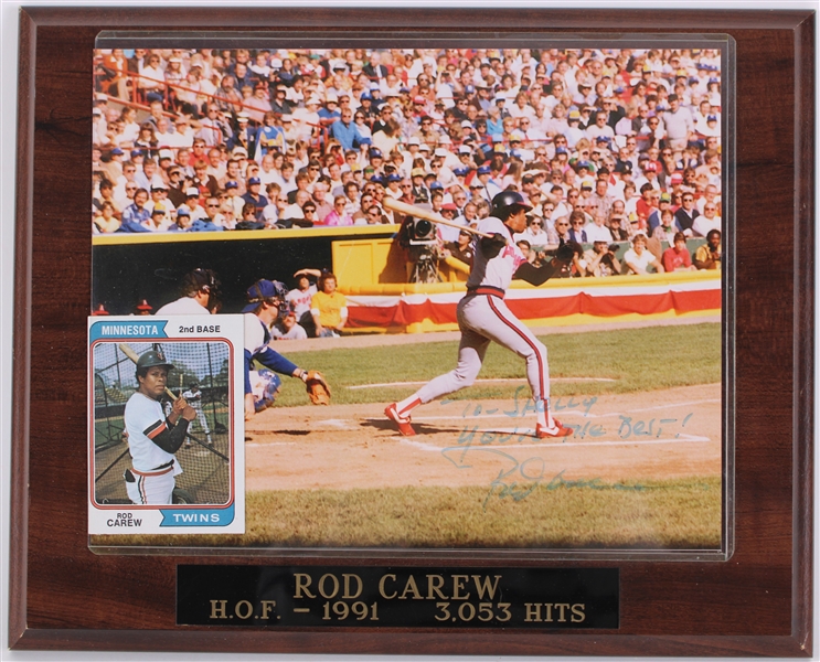 1991 Rod Carew California Angels Signed 10.5" x 13" Photo Display (JSA)