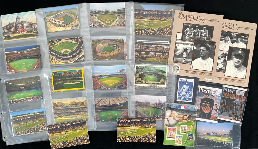 1910s-2000s Baseball Postcard Collection - Lot of 132 Cards + 5 Books