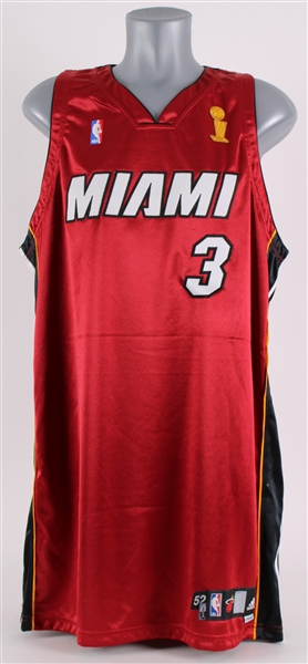 2006 Dwyane Wade Miami Heat Opening Night Alternate Jersey w/ NBA Finals Trophy Patch (MEARS A5)