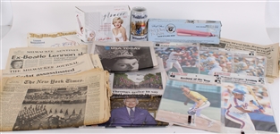 1960s-2020s Americana Baseball Collection - Lot of 26 w/ Marilyn Monroe, MLB Picture Packs, Newspapers & More