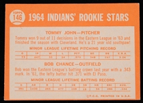 1964 Tommy John and Bob Chance Cleveland Indians Topps Trading Card #146