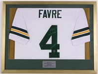2010s Brett Favre Green Bay Packers 26" x 34" Framed Display w/ Signed Jersey (Favre Hologram)