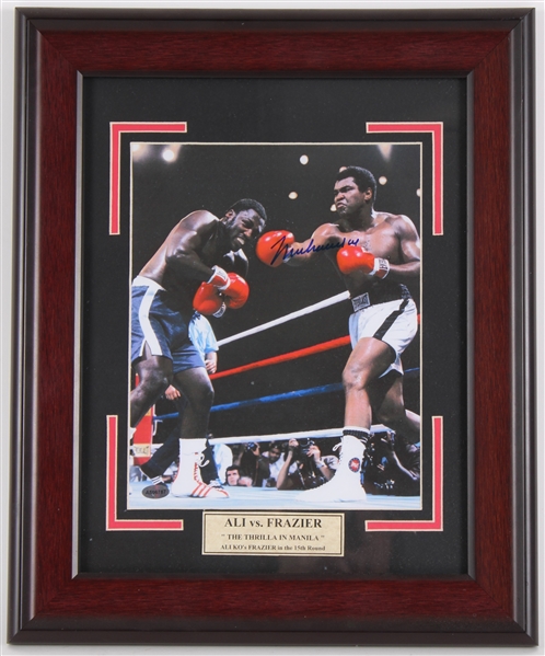 2000s Muhammad Ali Joe Frazier 14" x 17" Framed Thrilla In Manila Photo Display