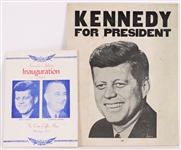 1960-61 John F. Kennedy 35th President of the United States Broadside & Inauguration Day Coffee Shop Menu - Lot of 2