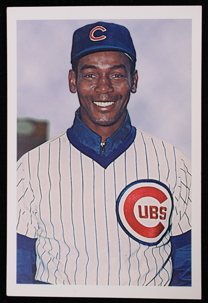 Ernie Banks Chicago Cubs New World Van Lines 4"x6" Color Photo Card