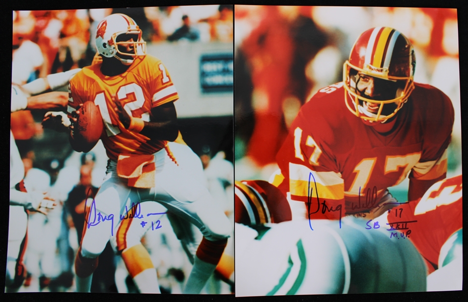 1978-1989 Doug Williams Tampa Bay Buccanears and Washington Redskins Signed 8x10 Photos (Lot of 2)(JSA)
