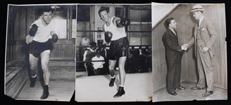 1920s-30s Mickey Walker Maxie Rosenbloom and Jack Dempsey 11"x14" B&W Photos (Lot of 3)