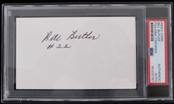 1959-64 Bill Butler Green Bay Packers Minnesota Vikings Signed Index Card (PSA/DNA Slabbed)