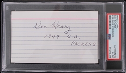 1949 Ken Kranz (d.2017) Green Bay Packers Signed Index Card (PSA/DNA Slabbed)