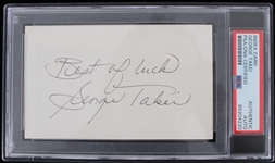 George Takei Star Trek Actor Signed Index Card (PSA/DNA Slabbed)