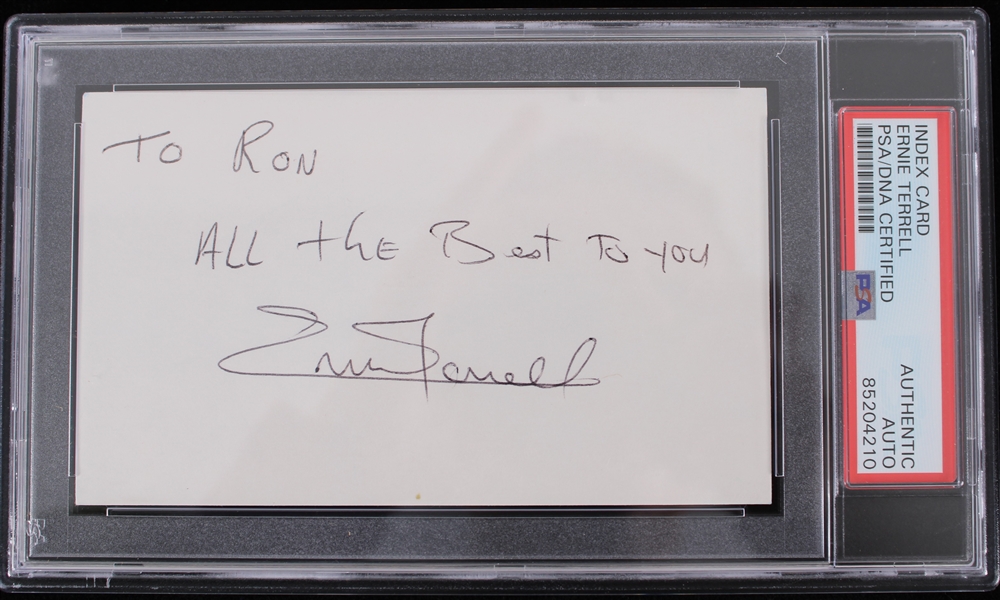 Ernie Terrell (d.2014) Boxer Signed Index Card (PSA/DNA Slabbed)