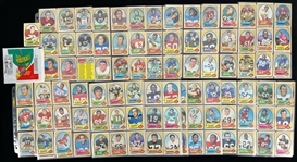 1970 Topps Football Trading Cards - Complete Set of 263 with Pack Wrapper & Extra Card