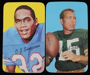 1970 Bart Starr OJ Simpson Topps Super Football Trading Cards - Lot of 2