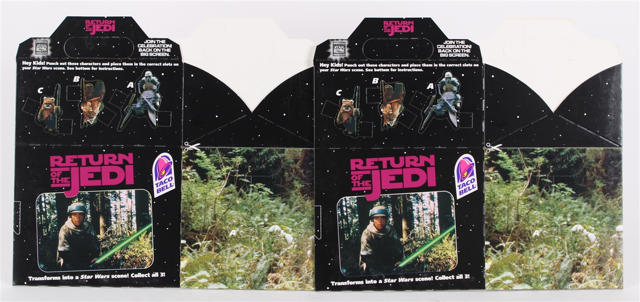 1996 Taco Bell Star Wars Return of the Jedi Kids Meal Boxes Unused (Lot of 2)