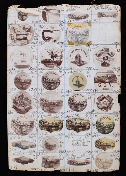 1900s 1.5" and 2" Pinback Button Proofs Sheet 