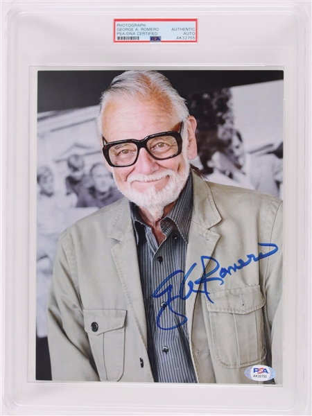 George Romero (d.2017) "Father of the Zombie Film" Film Director Autographed 8"x10" Color Photo (PSA/DNA Slabbed) Night of the Living Dead