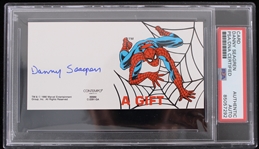 Danny Seagren Spiderman Autographed Gift Tag (PSA/DNA Slabbed)