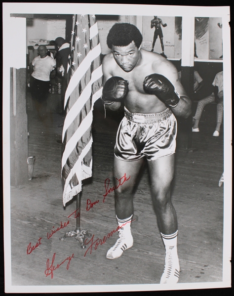 1970s very early George Foreman Signed 8"x10" B&W Vintage Photo