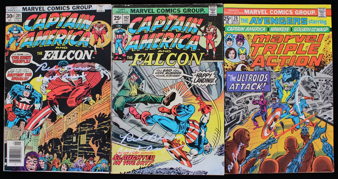 1975-76 Reb Brown Captain America Signed Comic Books (Lot of 3) (JSA)