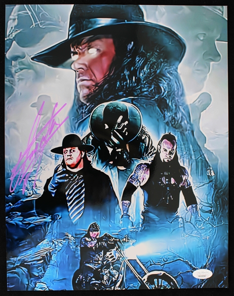 1990- The Undertaker Autographed 11"x14" Print *JSA*