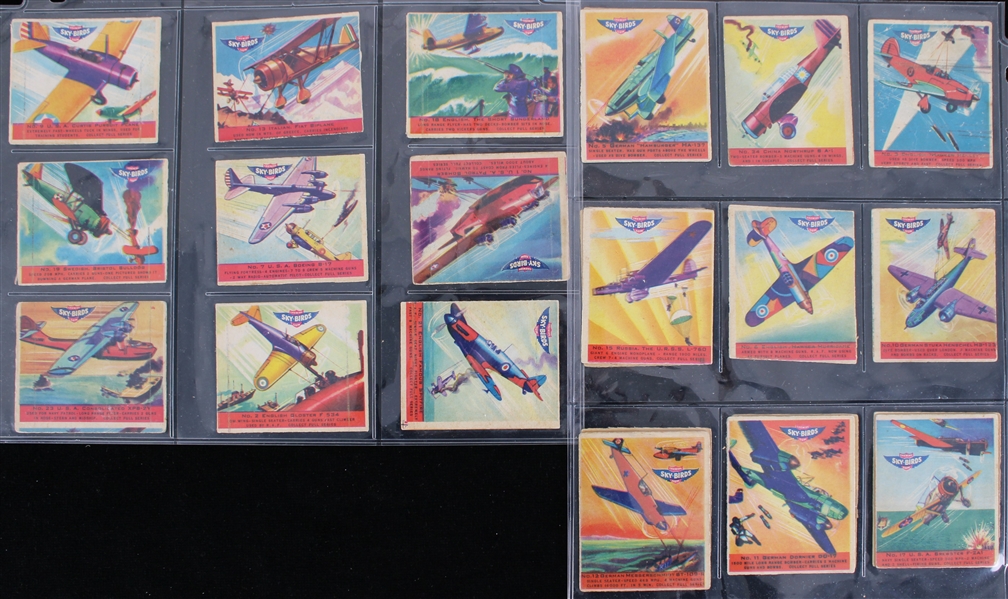 1941 R137 Sky Birds Chewing Gum Trading Cards (Lot of 23)