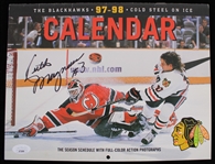 1997-98 Keith Magnuson Chicago Blackhawks Signed Wall Calendar *JSA* 