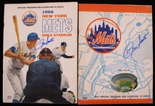 1966-67 Ron Santo Chicago Cubs Signed New York Mets Game Programs - Lot of 2 (PSA)