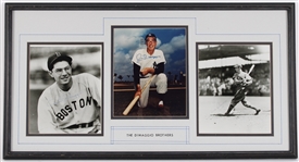 1980s Joe Vince & Dom DiMaggio Signed 16" x 30" The DiMaggio Brothers Photo Display (JSA)