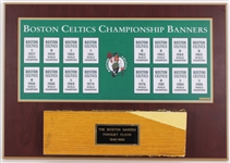 1946-99 Boston Celtics 13" x 19" Boston Garden Display w/ Game Used Parquet Floor Section (MEARS LOA)