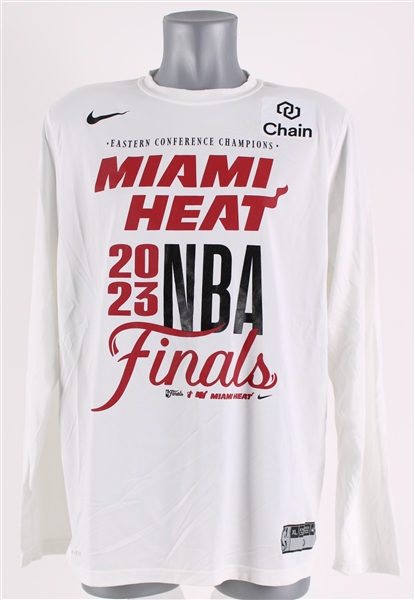 2023 Udonis Haslem Miami Heat NBA Finals Issued Warm Up Shirt (MEARS LOA)