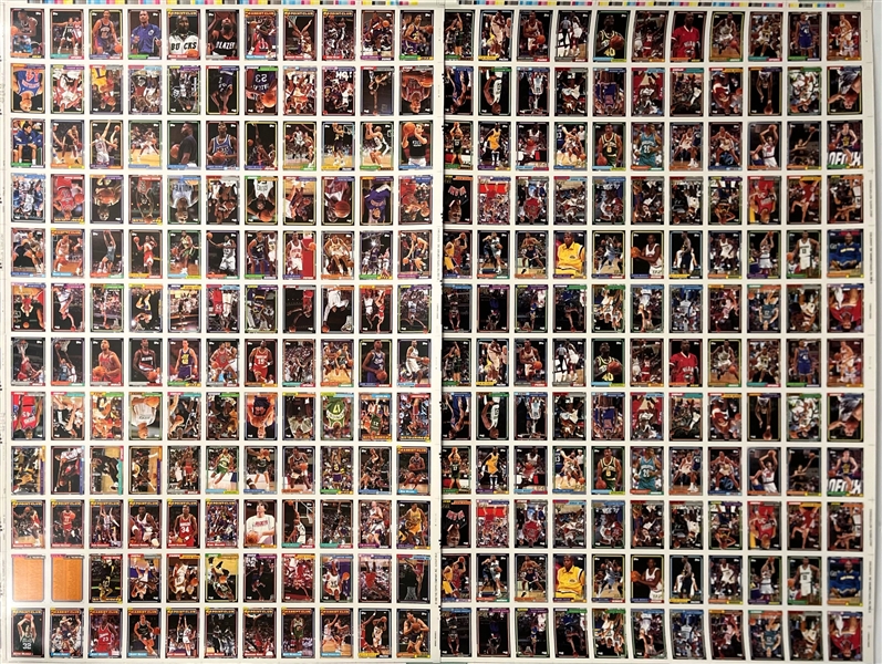 1992-93 Topps Basketball Trading Card Uncut Sheets - Lot of 2 w/ 264 Total Cards
