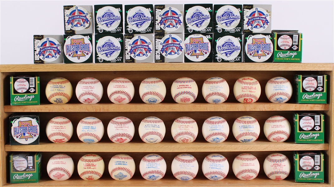 1978-2000 Official Major League World Series & All Star Game Baseball Collection - Lot of 46