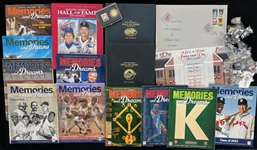 1994-2020s Baseball Hall of Fame Publication & Pin Collection - Lot of 89