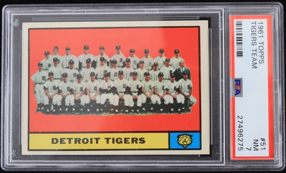 1961 Detroit Tigers Team Topps Trading Card #51 (NM 7)