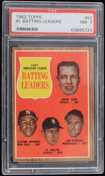 1962 American League Batting Leaders Topps Trading Card #51 (NM 7)