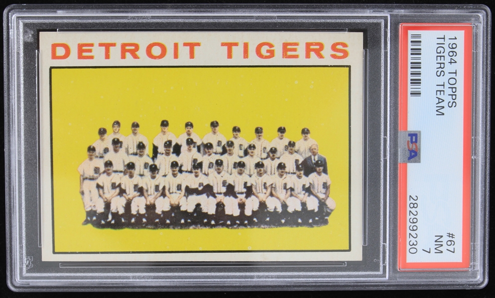 1964 Detroit Tigers Team Topps Trading Card #67 (NM 7)