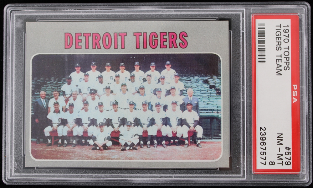 1970 Detroit Tigers Team Topps Trading Card #579 (NM-MT 8)