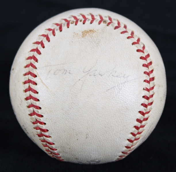 1961 Tom Yawkey Boston Red Sox Owner Signed ONL Giles World Series Game Used Baseball (MEARS LOA/Full JSA Letter)