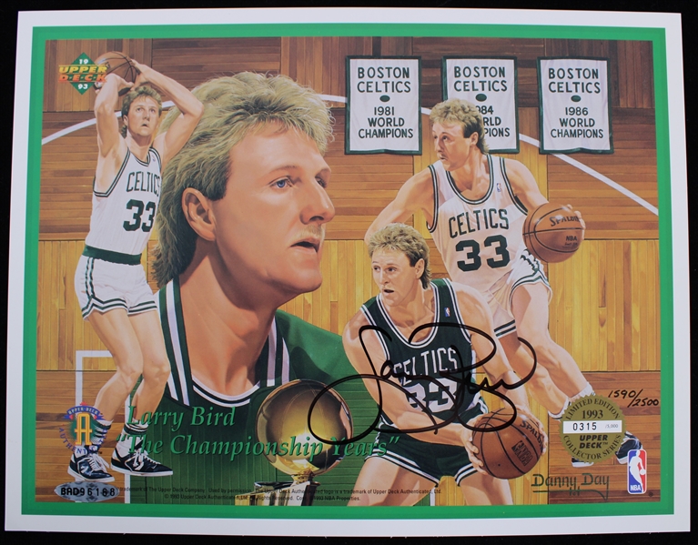 1993 Larry Bird Boston Celtics Signed 8" x 10" Upper Deck The Championship Years Flat (Upper Deck Authentication)