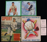 1949-1964 Sport Magazine Official Program and Auravision 33 1/3 RPMs (Lot of 4)